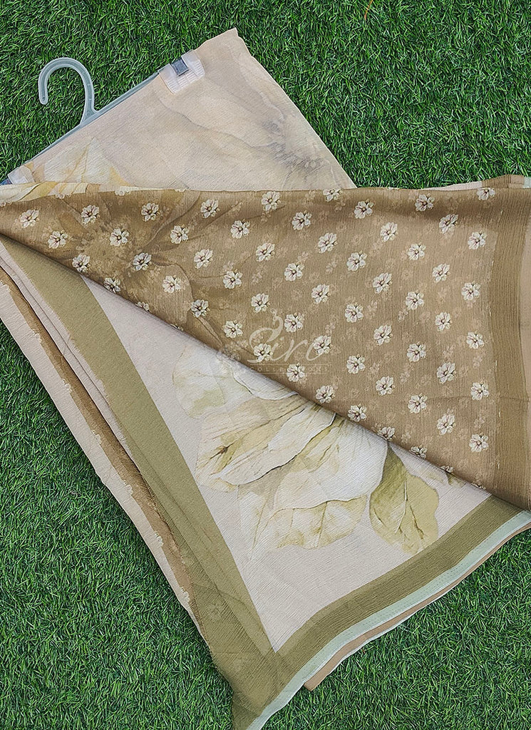 Digital Print Soft Siri Chiffon Saree with Blouse