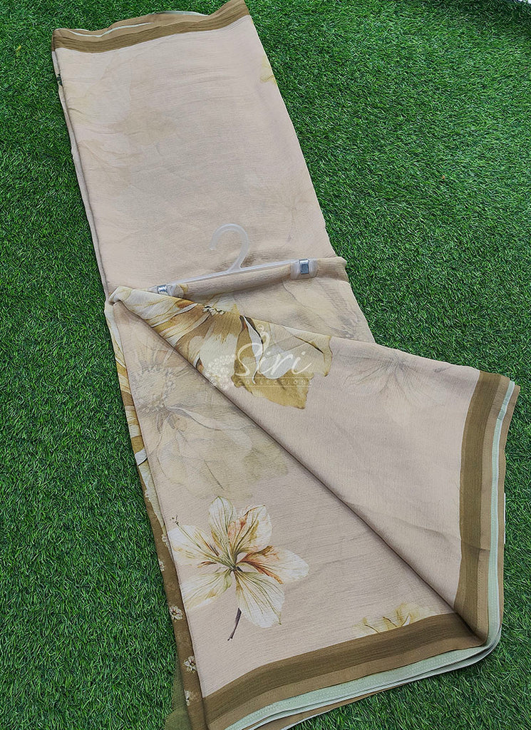 Digital Print Soft Siri Chiffon Saree with Blouse