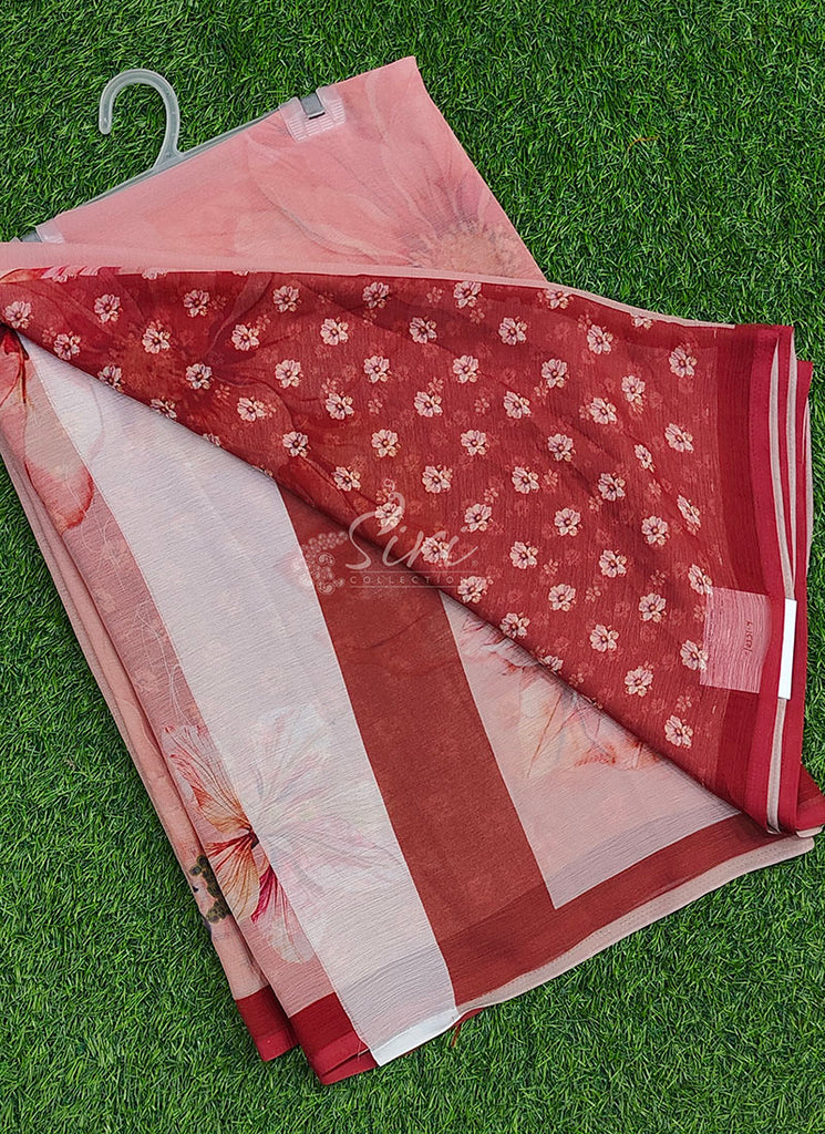 Digital Print Soft Siri Chiffon Saree with Blouse