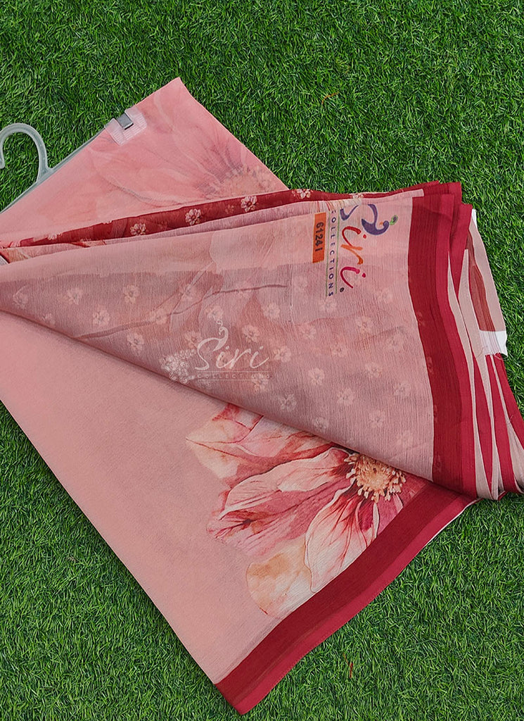 Digital Print Soft Siri Chiffon Saree with Blouse
