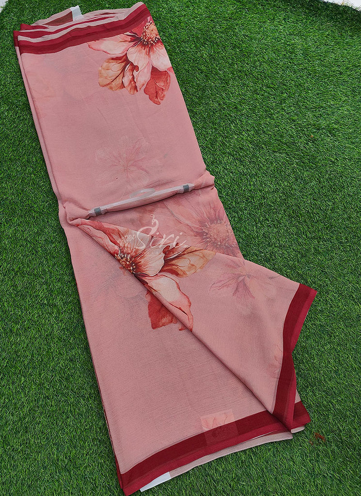Digital Print Soft Siri Chiffon Saree with Blouse