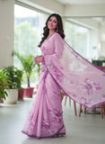 Digital Print Soft Siri Chiffon Saree with Blouse