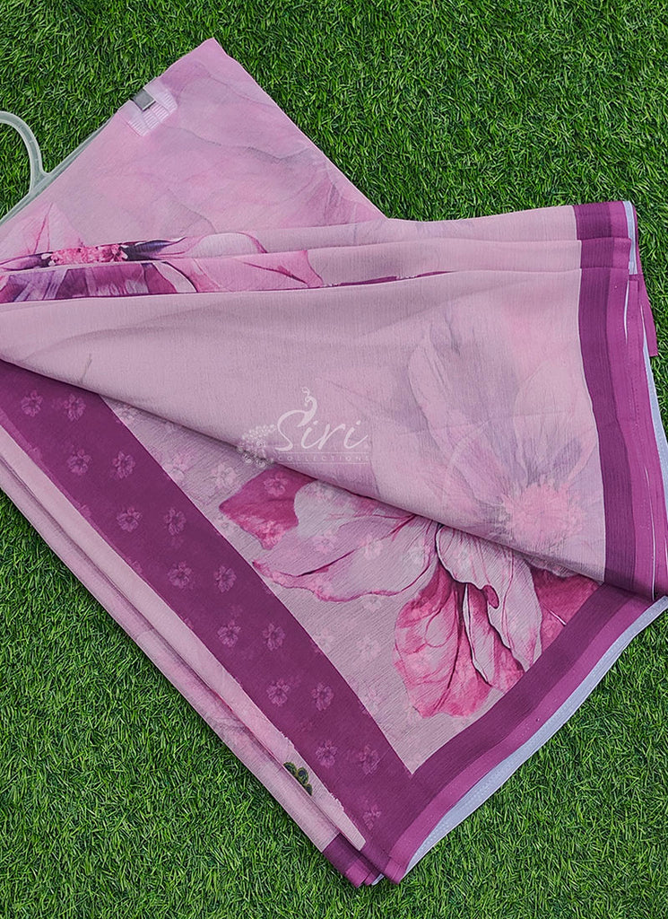Digital Print Soft Siri Chiffon Saree with Blouse
