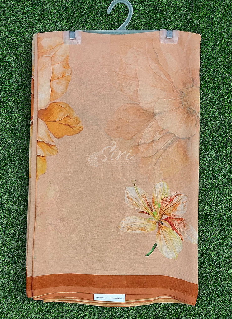 Digital Print Soft Siri Chiffon Saree with Blouse