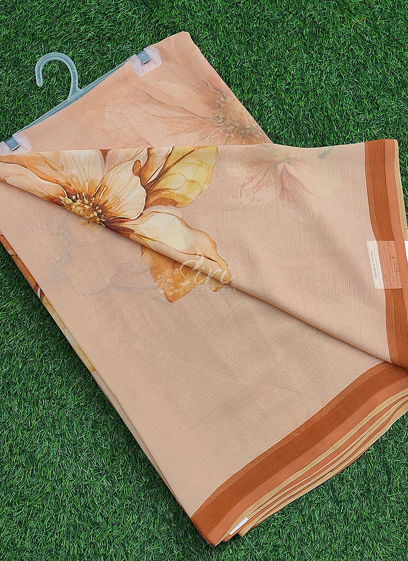 Digital Print Soft Siri Chiffon Saree with Blouse