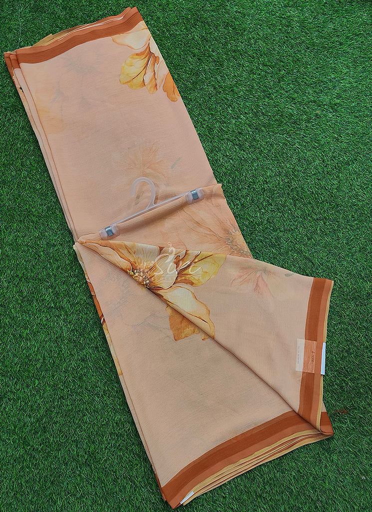 Digital Print Soft Siri Chiffon Saree with Blouse