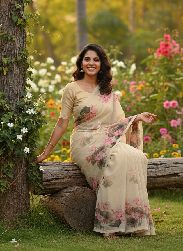 Siri Sarees Latest Digital Print Soft Siri Chiffon Saree