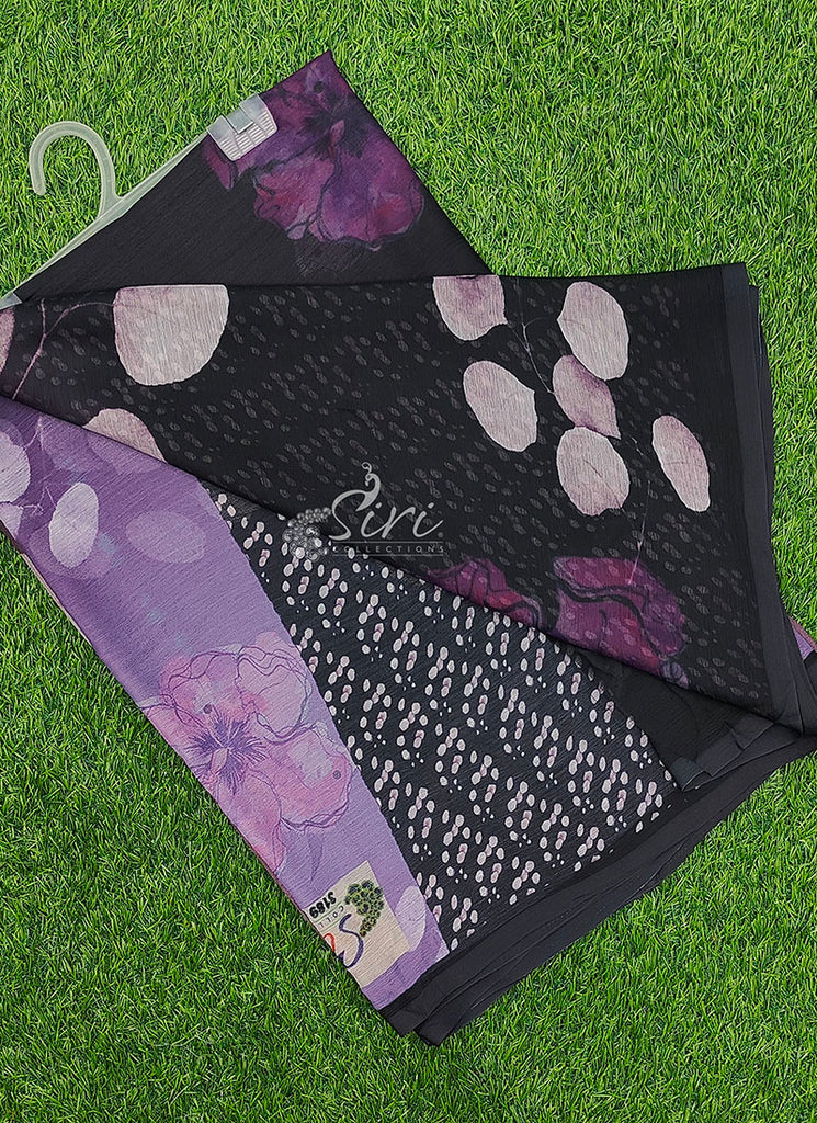 Digital Print Soft Siri Chiffon Saree with Blouse