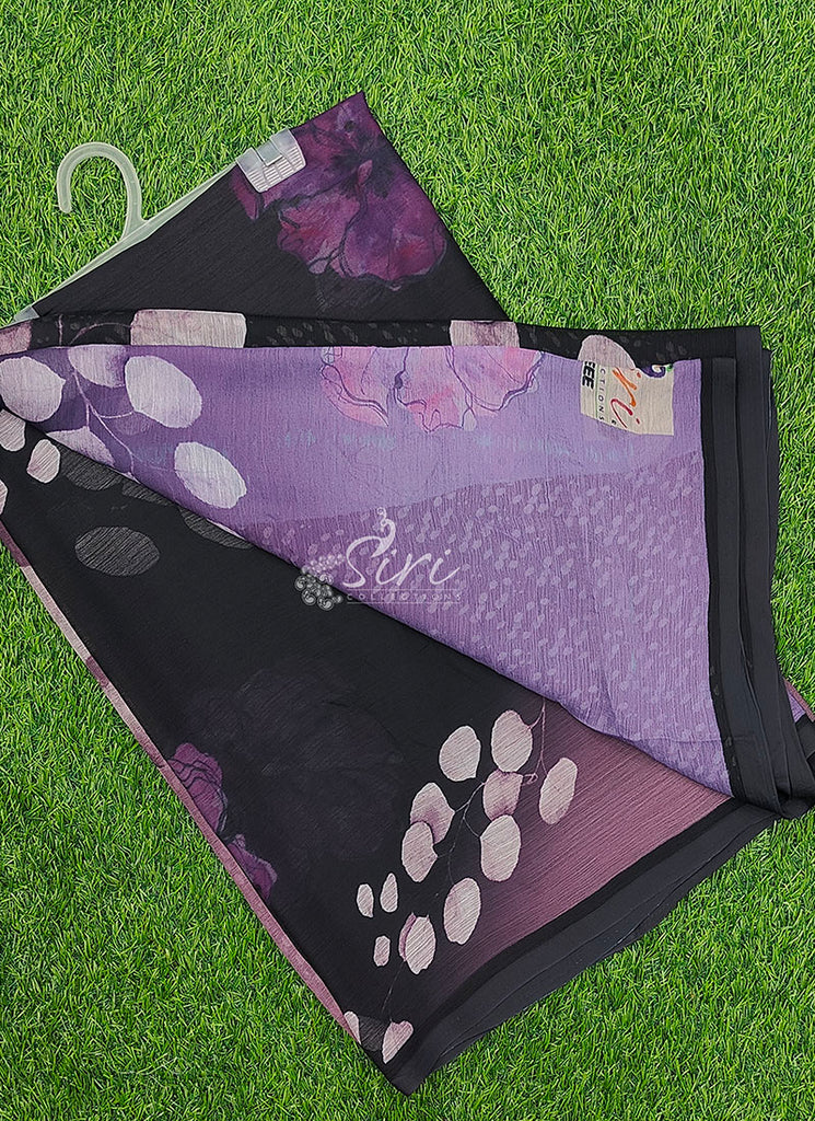 Digital Print Soft Siri Chiffon Saree with Blouse