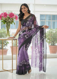 Digital Print Soft Siri Chiffon Saree with Blouse