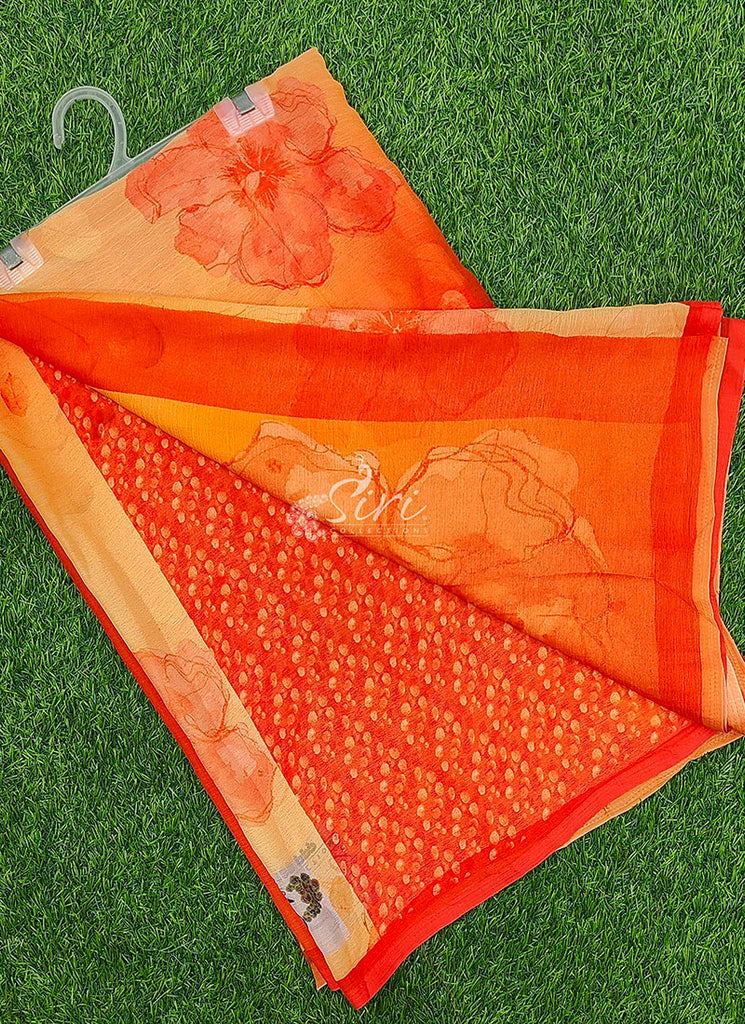 Digital Print Soft Siri Chiffon Saree with Blouse