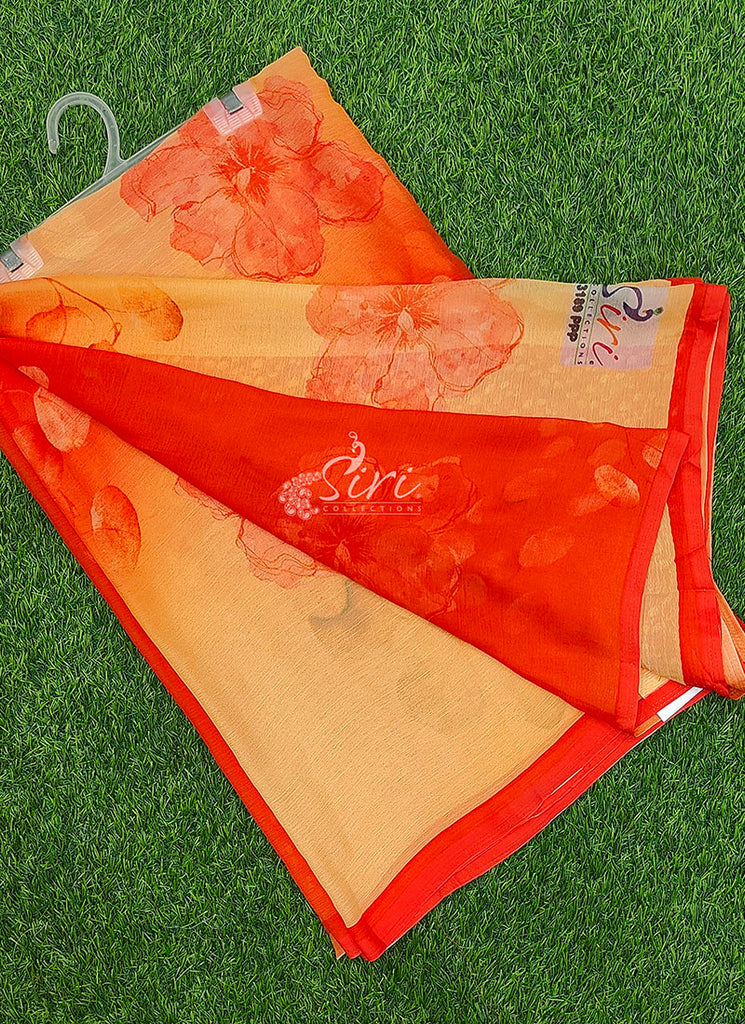 Digital Print Soft Siri Chiffon Saree with Blouse