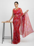 Authentic Garden Vareli Printed Nara Chiffon Saree