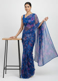 Authentic Garden Vareli Printed Nara Chiffon Saree