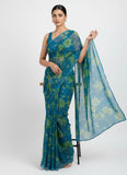 Authentic Garden Vareli Printed Nara Chiffon Saree