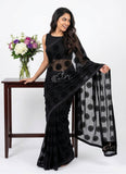 Latest Beautiful Brasso Saree in Flower Design