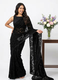Latest Beautiful Brasso Saree in Flower Design