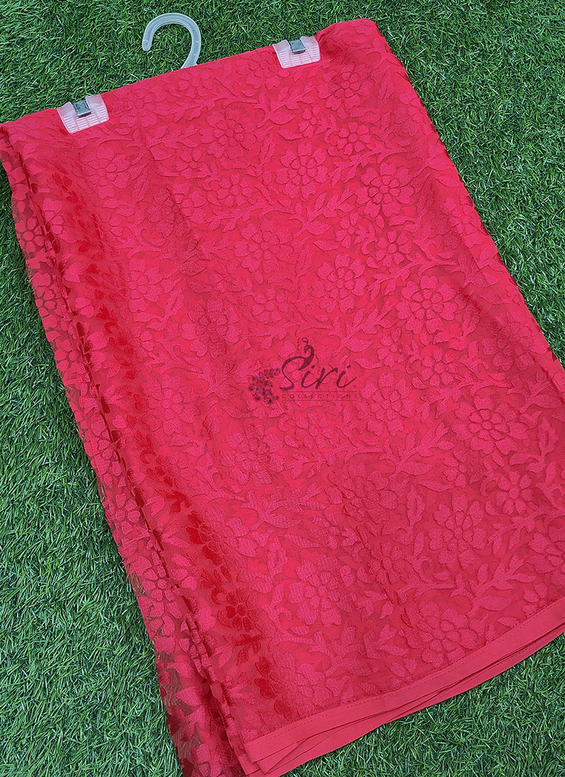 Latest Beautiful Brasso Saree in Flower Design