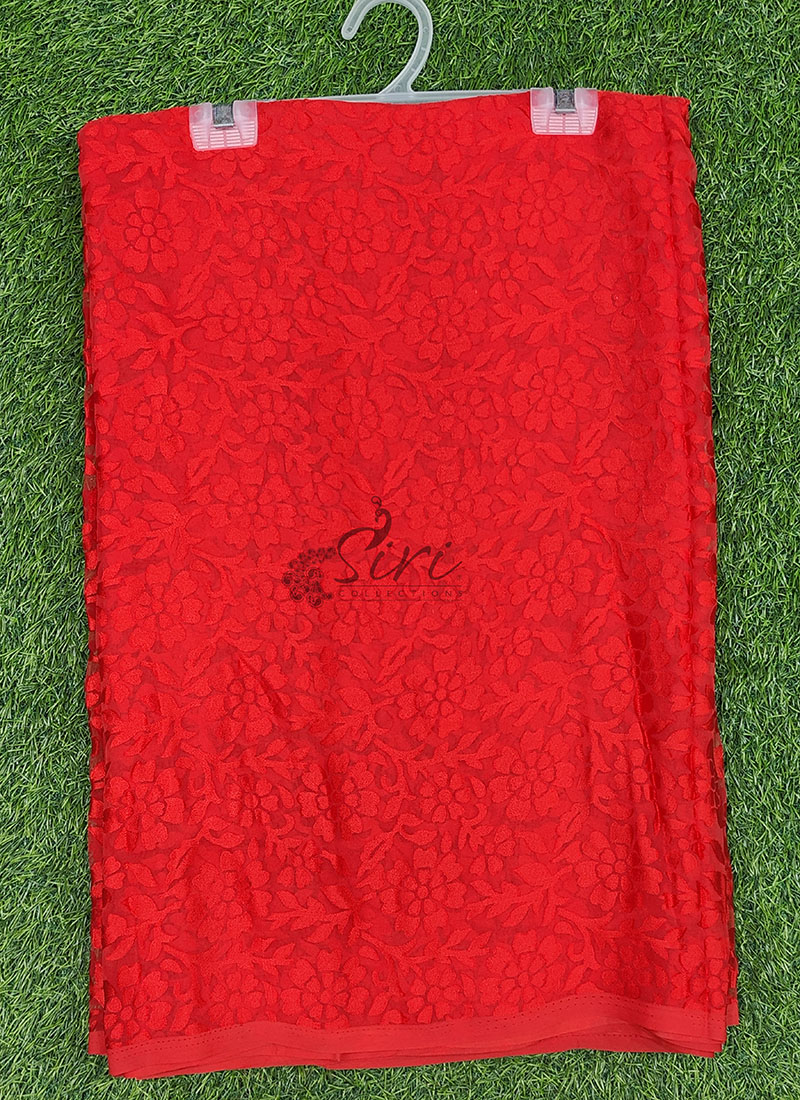 Latest Beautiful Brasso Saree in Flower Design