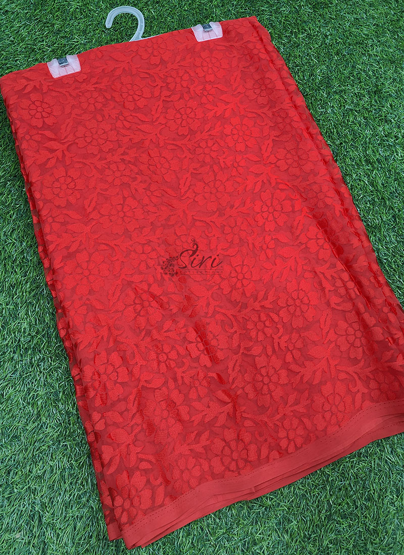 Latest Beautiful Brasso Saree in Flower Design