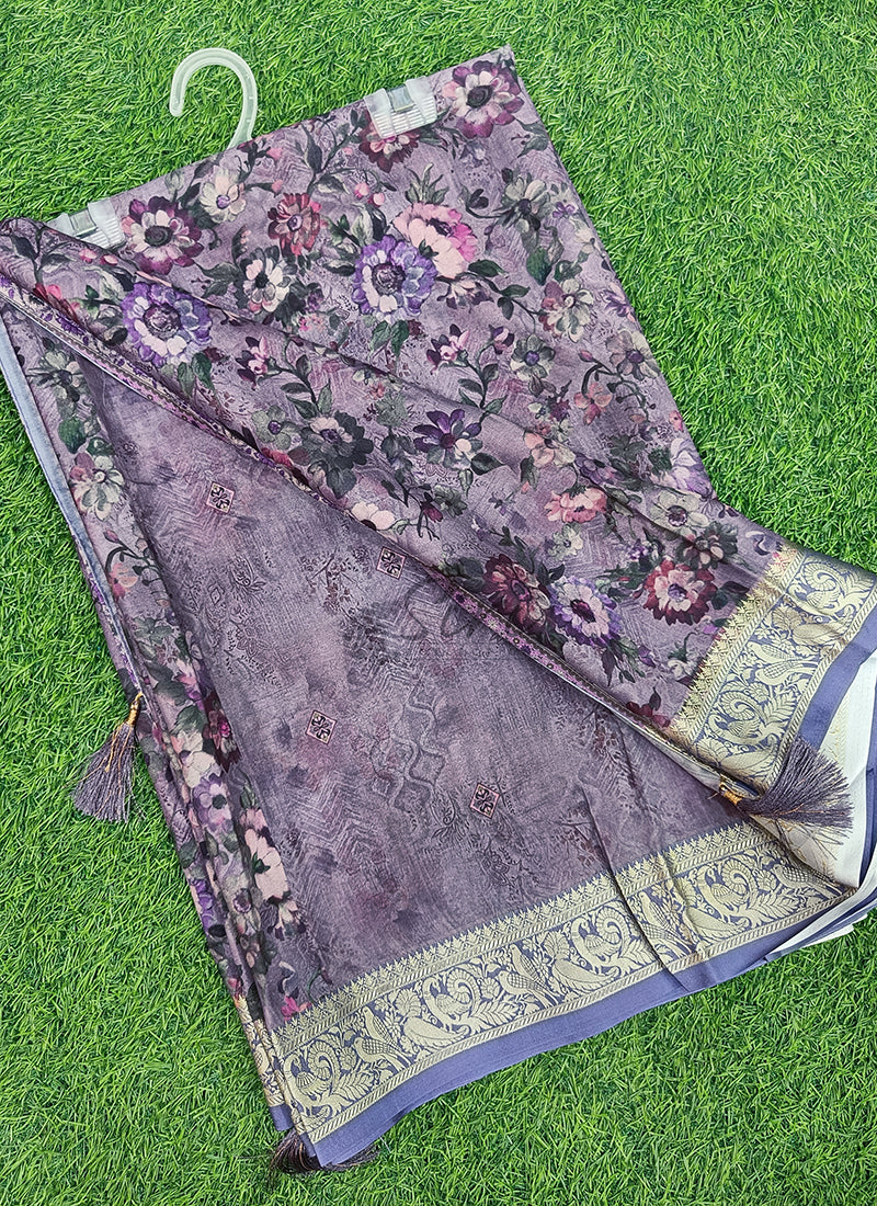 Beautiful Digital Print Viscose Crepe Saree