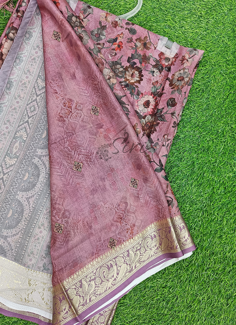 Beautiful Digital Print Viscose Crepe Saree