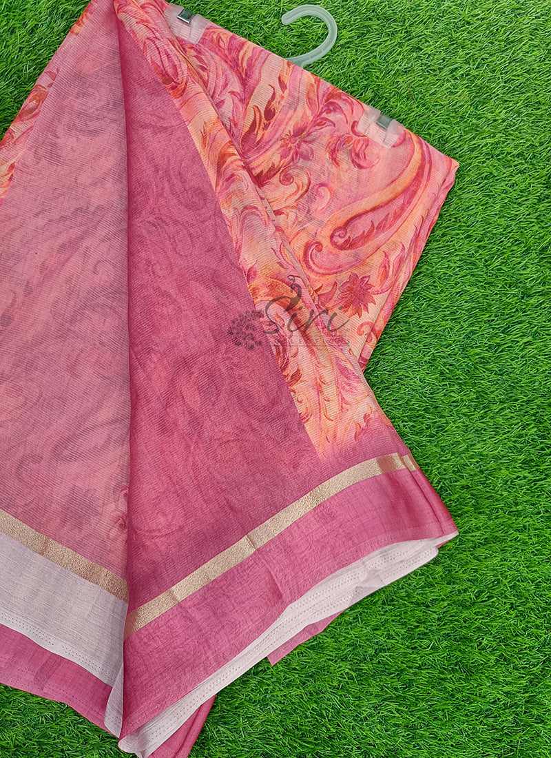 Beautiful Digital Print Chinon Crepe Saree