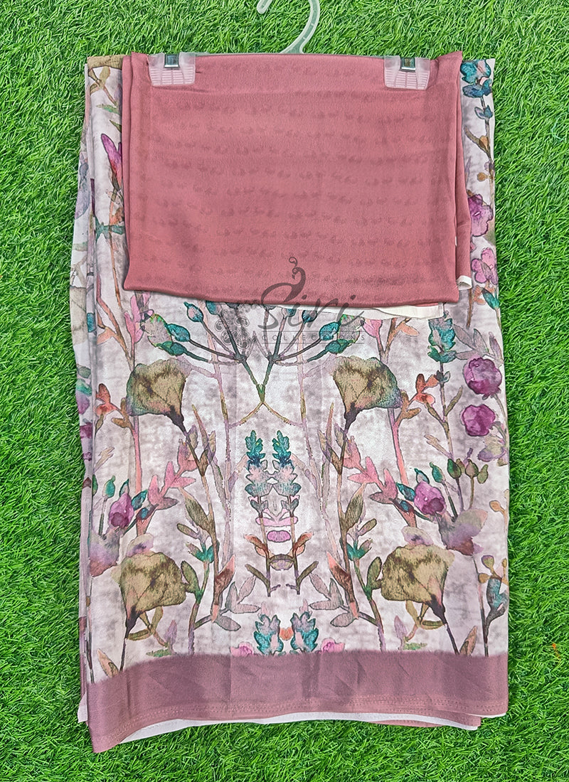 Beautiful Digital Print Crepe Saree