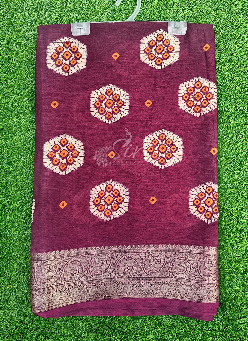 Festive Printed Fancy Chinon Crepe Saree