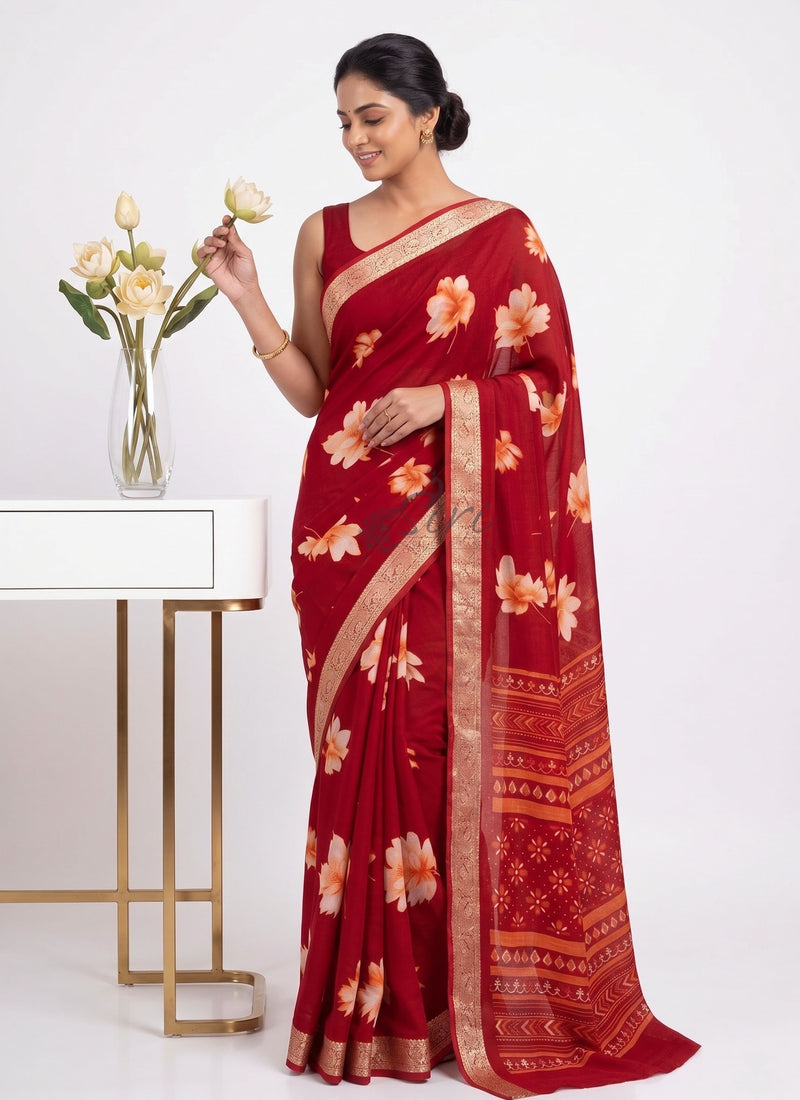 Beautiful Chinon Crepe Saree