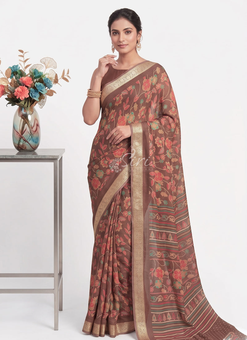 Beautiful Chinon Crepe Saree