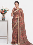 Beautiful Chinon Crepe Saree