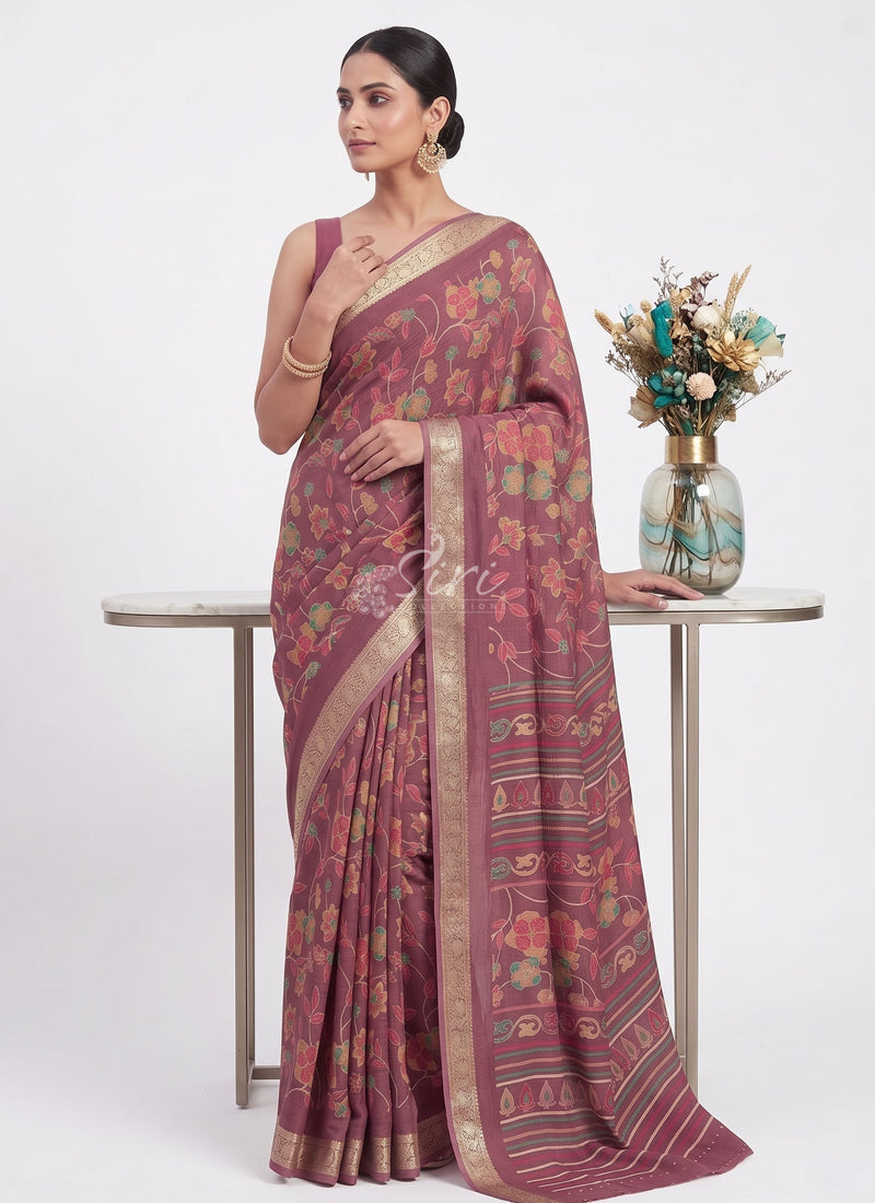 Beautiful Chinon Crepe Saree
