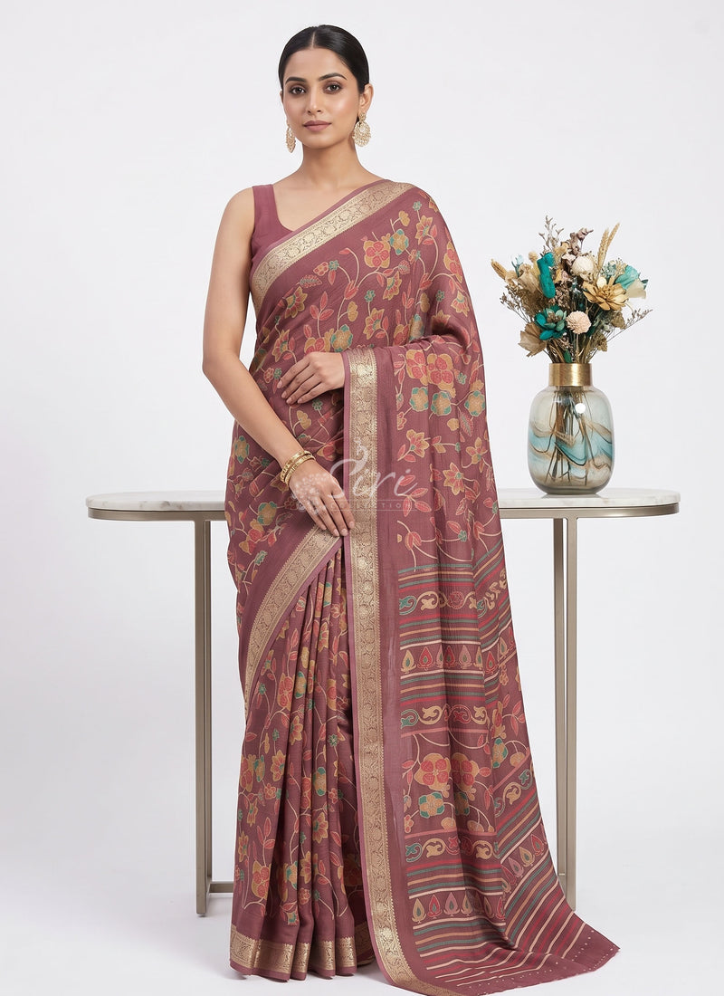 Beautiful Chinon Crepe Saree