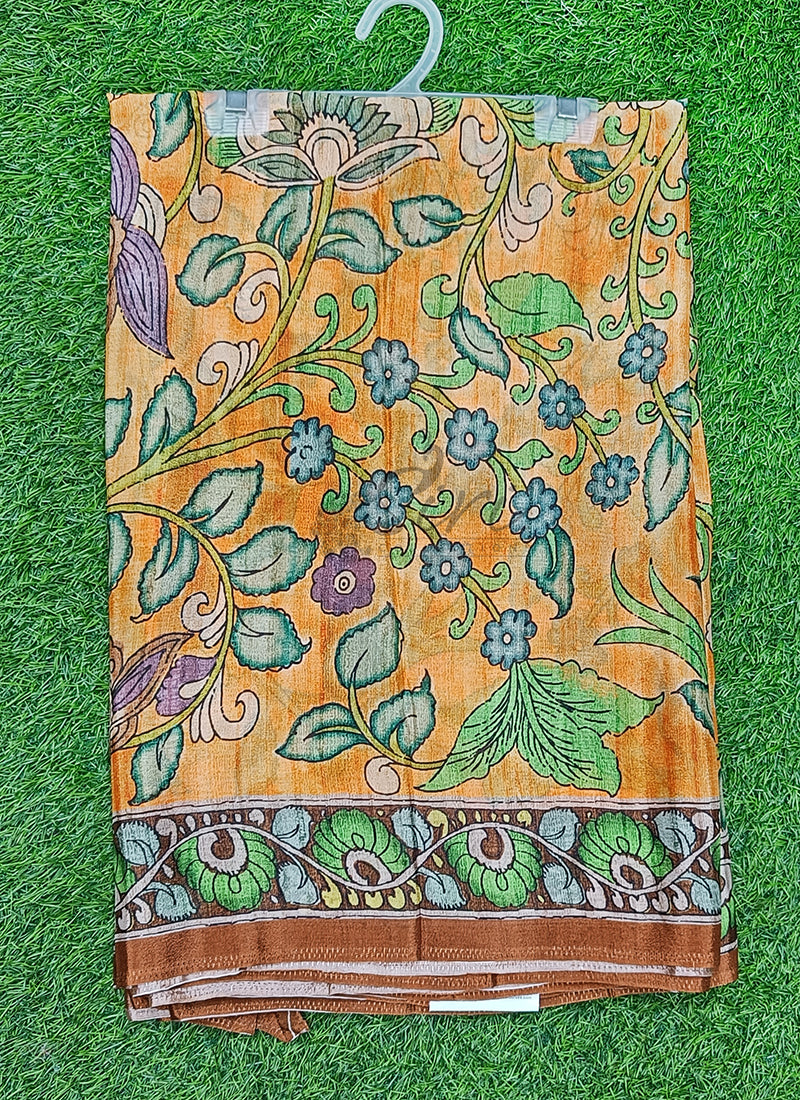 Beautiful Digital Print Premium Chinon Crepe Saree