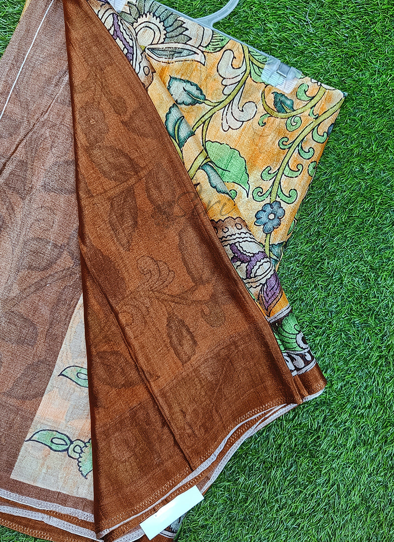 Beautiful Digital Print Premium Chinon Crepe Saree