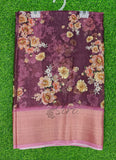 Lovely Crepe Organza Saree in Digital Print