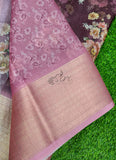 Lovely Crepe Organza Saree in Digital Print