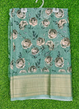 Lovely Crepe Organza Saree in Digital Print