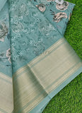 Lovely Crepe Organza Saree in Digital Print