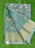 Lovely Crepe Organza Saree in Digital Print