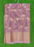 Lovely Crepe Organza Saree in Digital Print