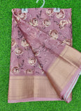 Lovely Crepe Organza Saree in Digital Print