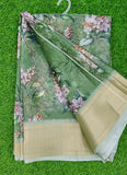 Lovely Crepe Organza Saree in Digital Print