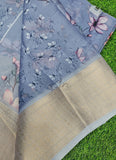 Lovely Crepe Organza Saree in Digital Print