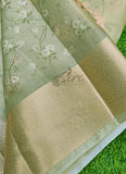 Lovely Crepe Organza Saree in Digital Print