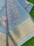 Lovely Crepe Organza Saree in Digital Print