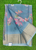 Lovely Crepe Organza Saree in Digital Print