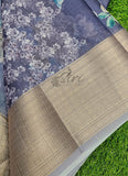 Lovely Crepe Organza Saree in Digital Print