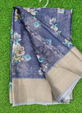 Lovely Crepe Organza Saree in Digital Print